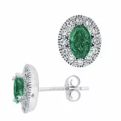 rosett gröna örhängen i silver