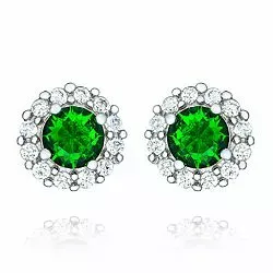 Stora runda rosett örhängen i silver