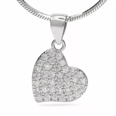 hjärta blommaberlock i silver