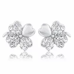 fyrklöver örhängestift i silver