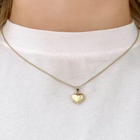 hjärta halsband i förgyllt silver med hängen i 9 karat guld - Amoré