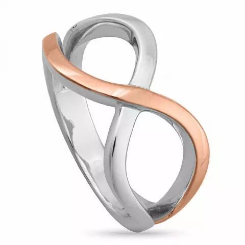 Elegant ring i silver med rosabelagt silver
