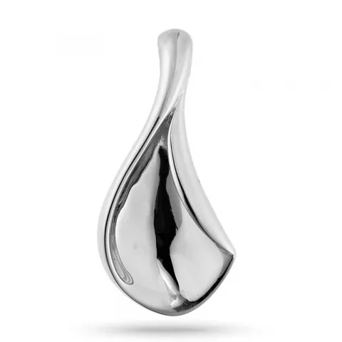 Långt abstrakt silver hängen i silver