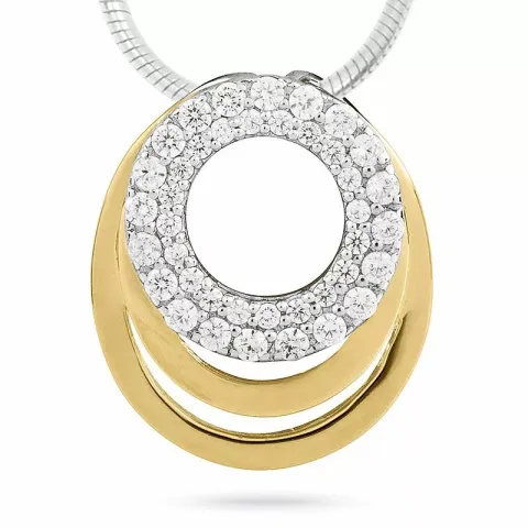 runt förgylld hängen i förgyllt silver och silver