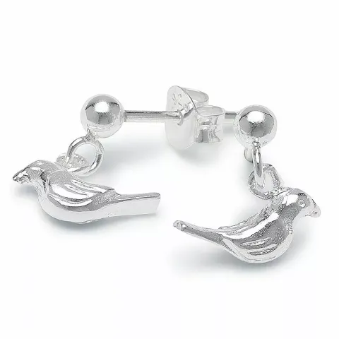 fåglar örhängen i silver