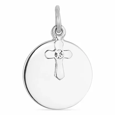 runt kors hängen i silver
