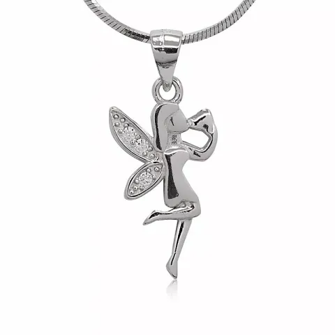 ängel zirkon hängen i silver