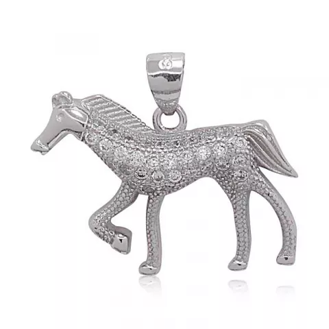 Hästar zirkon hängen i silver