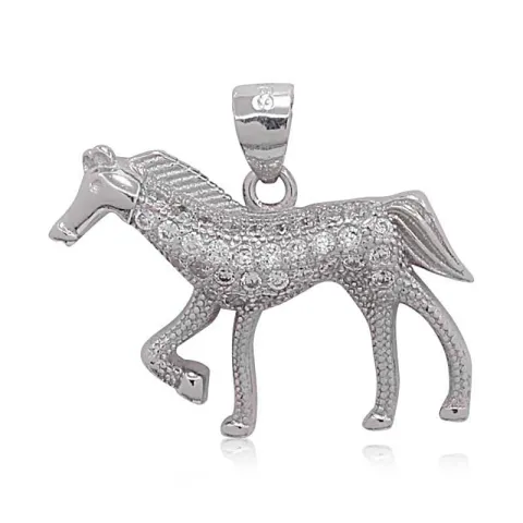 Hästar zirkon hängen i silver