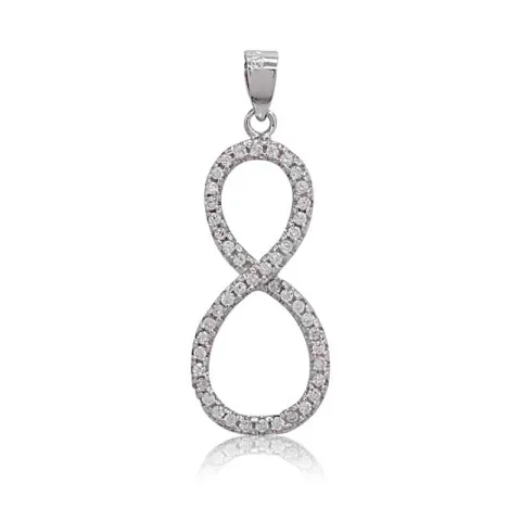 Elegant infinity zirkon hängen i silver