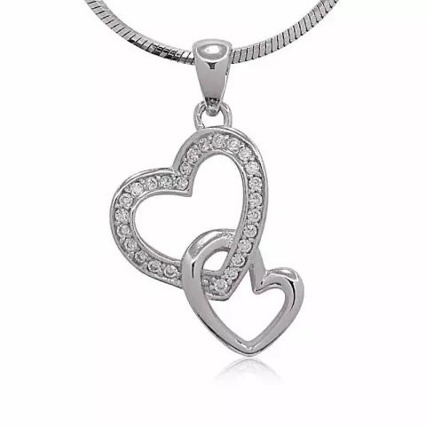 Hjärta zirkon hängen i silver