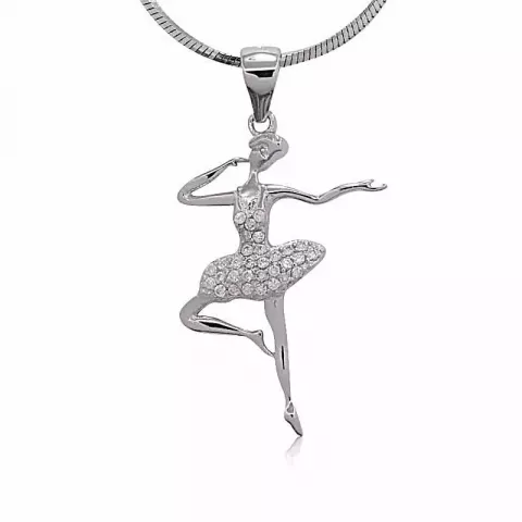 Elegant balettdansös hängen i silver