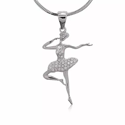 Elegant balettdansös hängen i silver