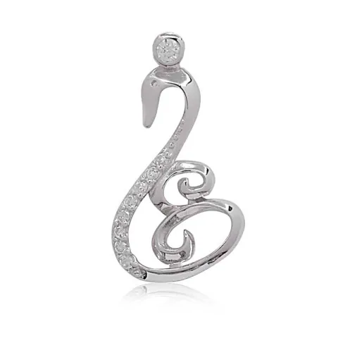 Elegant svan zirkon hängen i silver