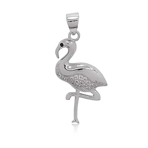 fåglar zirkon hängen i silver