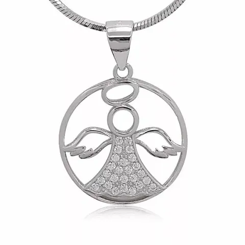 Runt ängel hängen i silver