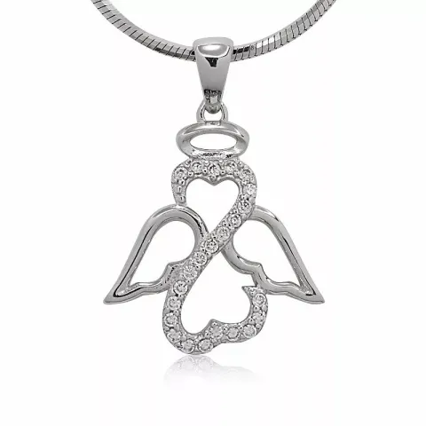 Hjärta ängel hängen i silver