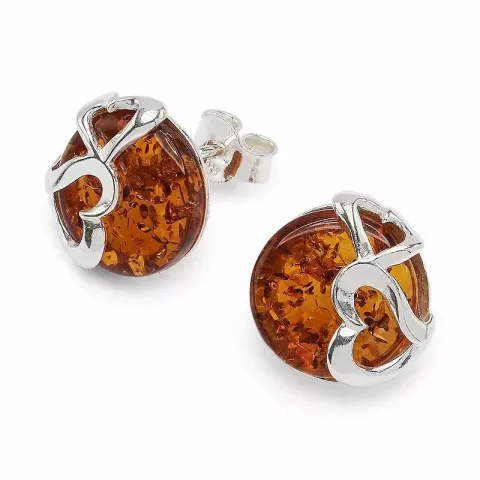 Runda hjärta örhängestift i silver