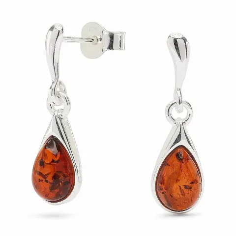 Bärnsten smycken droppe bärnsten örhängestift i silver