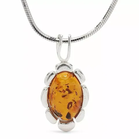 Ovalt blommor hängen i silver