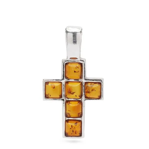 Brett kors hängen i silver