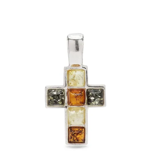 fyrkantigt kors hängen i silver