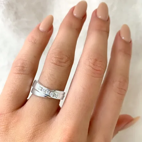 abstrakt ring i silver