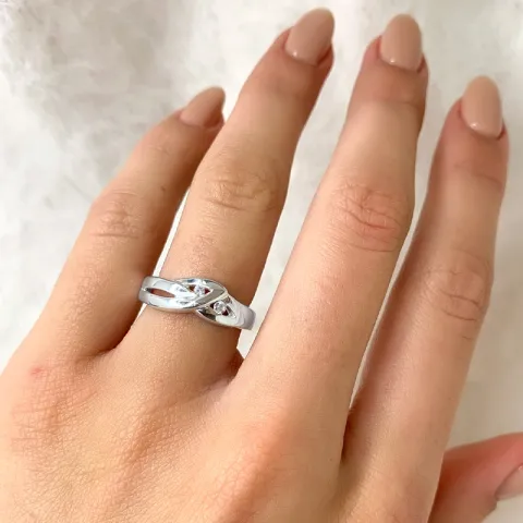 abstrakt ring i silver