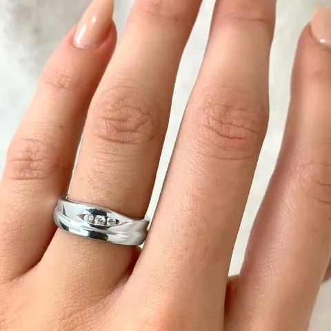abstrakt ring i silver