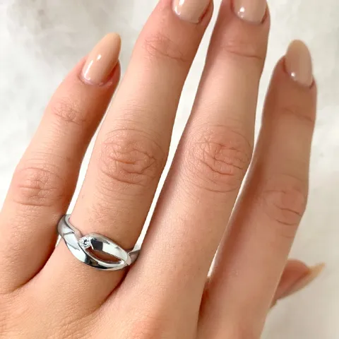 abstrakt ring i silver
