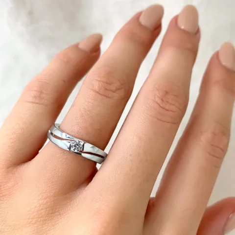 abstrakt ring i silver