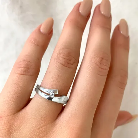abstrakt ring i silver
