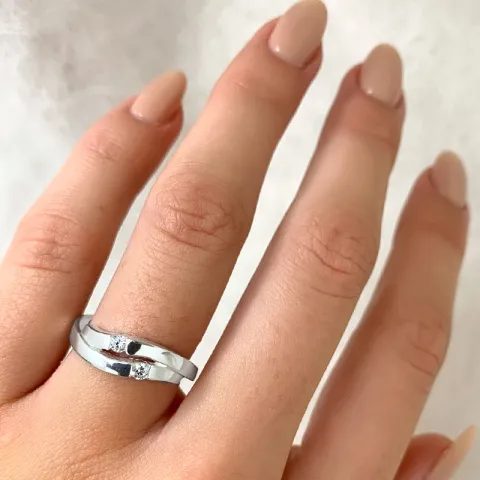 abstrakt ring i silver