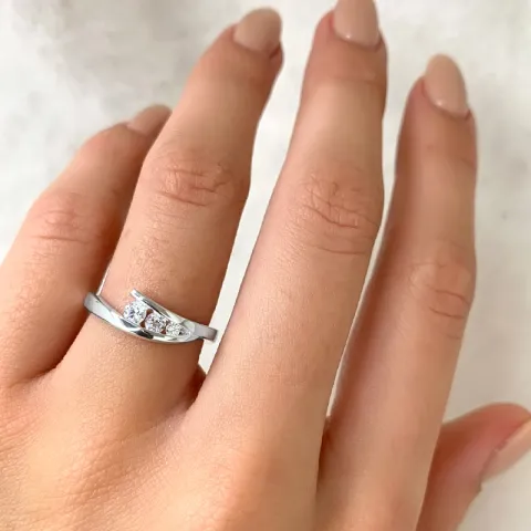 abstrakt ring i silver