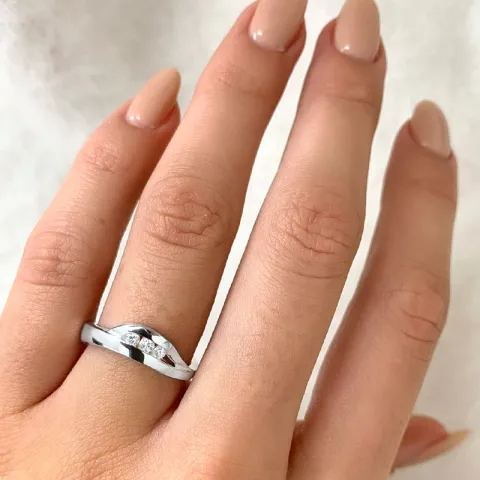 abstrakt silver ring i silver