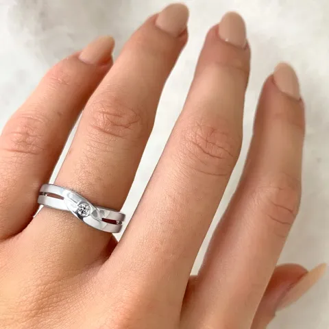 abstrakt silver ring i silver