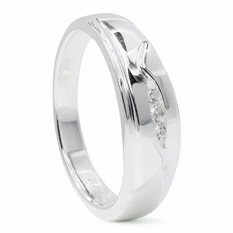 Bred zirkon silverring i silver