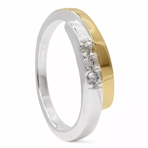 förgylld silver ring i silver med förgyllt silver