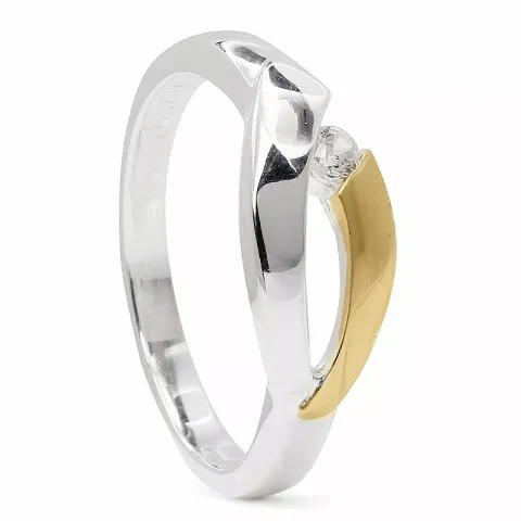 ring i silver med förgyllt silver