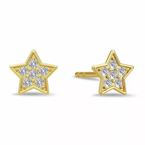 Spinning Pavé Star earring stjärna zirkon örhängen i förgyllt silver vit zirkon