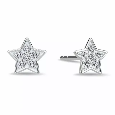 Spinning Pavé star earring stjärna zirkon örhängen i silver vit zirkon