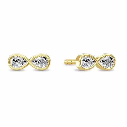 Spinning Endless earring infinity örhängen i förgyllt silver vit zirkon