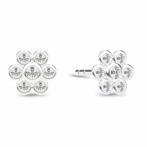 Spinning Beauty earring blomma örhängen i silver vit zirkon