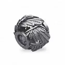 elegant Spinning Lucky Charm vinge charm i oxiderat sterlingsilver