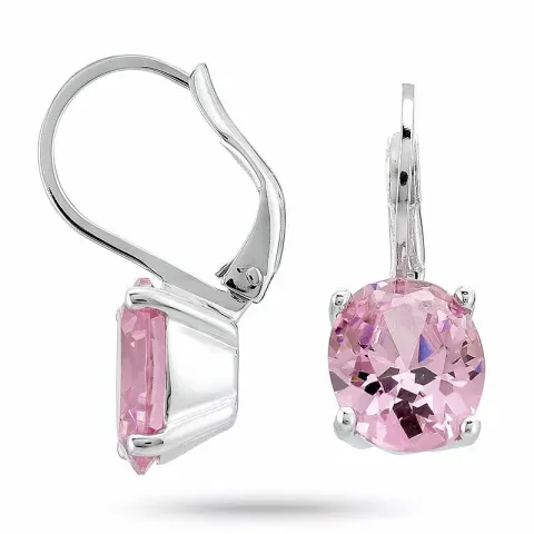 Rosa zirkon örhängen i silver