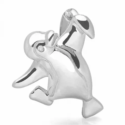 pingvin hängen i rhodinerat silver