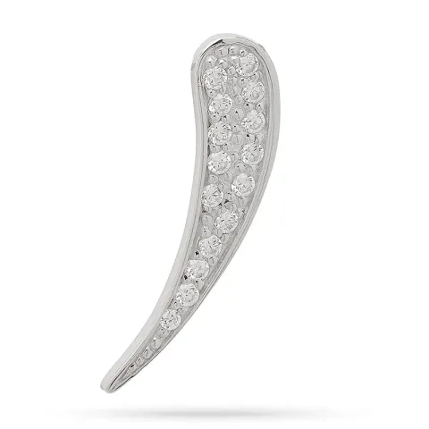 zirkon hängen i rhodinerat silver