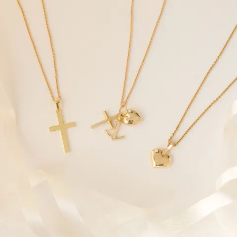 12 x 18 mm kors hängen i 8 karat guld - Amoré