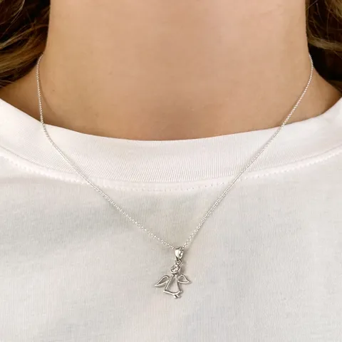 ängel zirkon hängen i silver