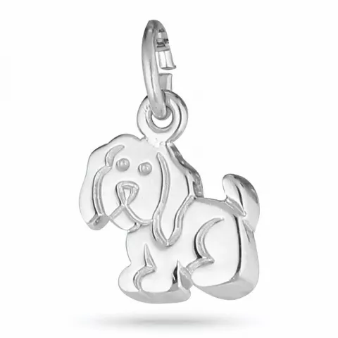 Lille hundar hängen i rhodinerat silver